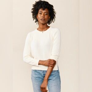 ABLE Ivory Organic Cotton Knit Lily Pullover Sweater